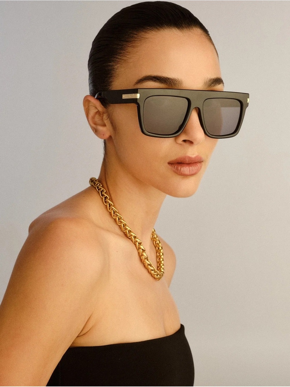 Offside Wide Fit Black Polarized Aviator Sunglasses - Black